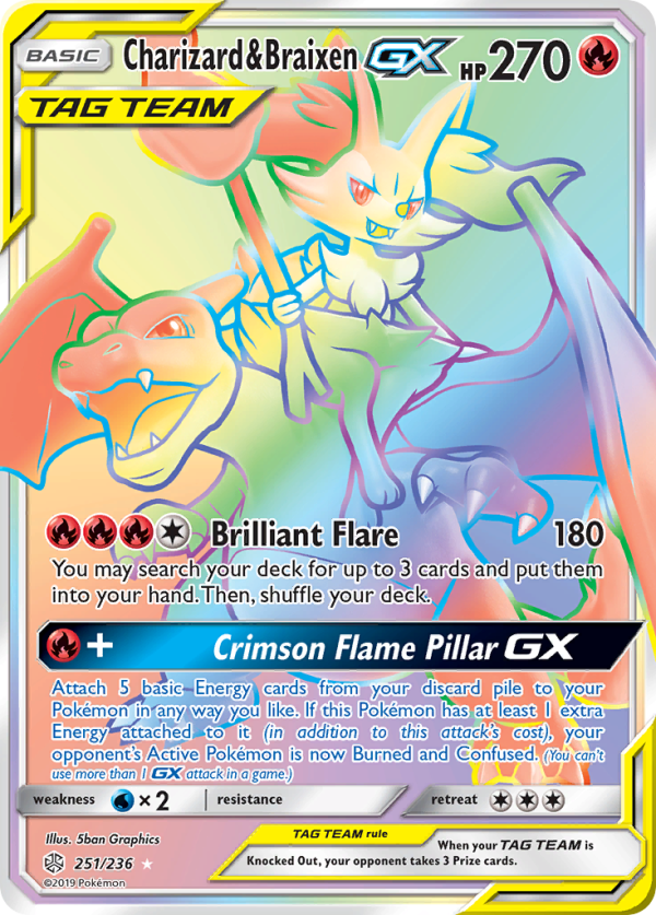 Charizard & Braixen GX (251 236) [Sun & Moon: Cosmic Eclipse] For Cheap