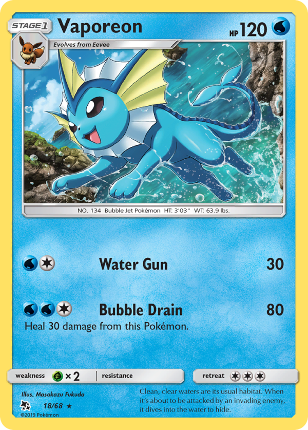 Vaporeon (18 68) [Sun & Moon: Hidden Fates] Cheap