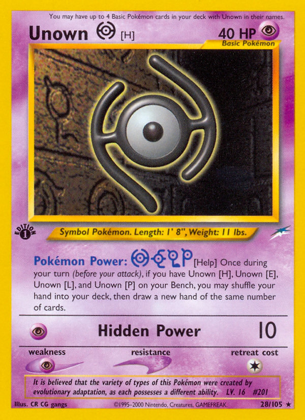 Unown [H] (28 105) [Neo Destiny 1st Edition] on Sale