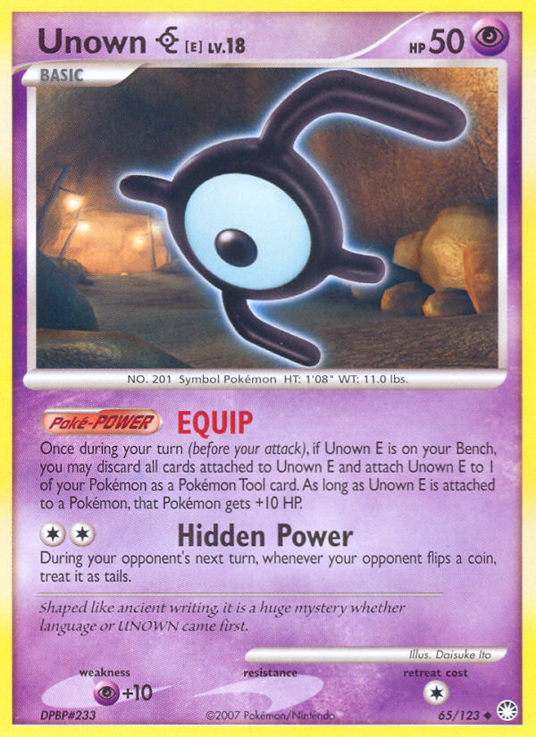 Unown E (65 123) [Diamond & Pearl: Mysterious Treasures] Sale