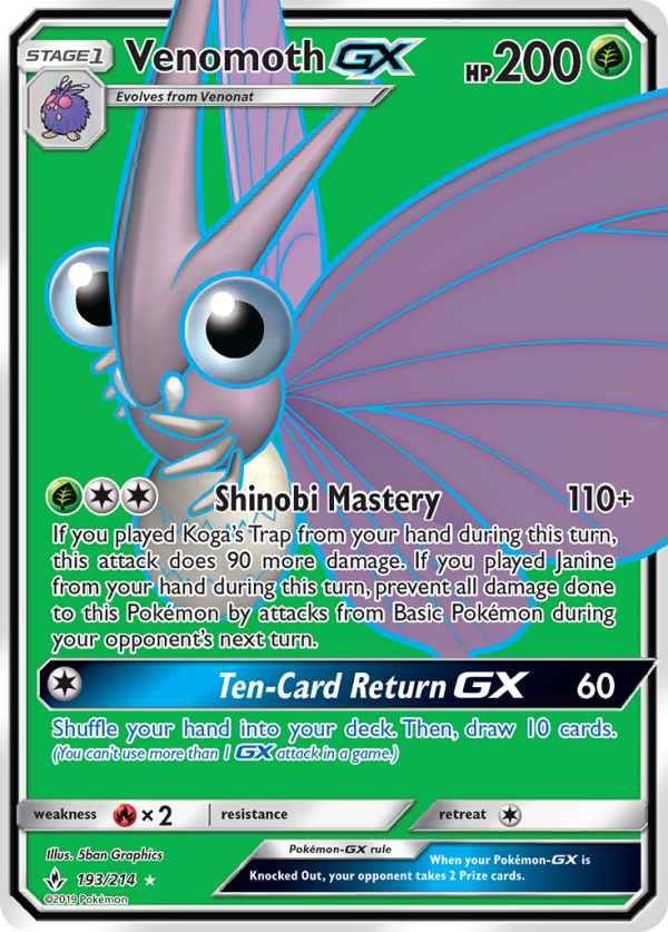 Venomoth GX (193 214) [Sun & Moon: Unbroken Bonds] Online Hot Sale