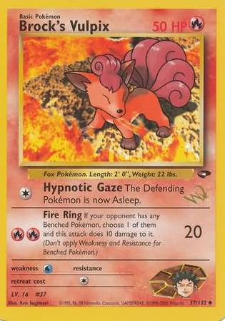 Brock s Vulpix (37 132) (W Stamped Promo) [Gym Challenge Unlimited] Supply