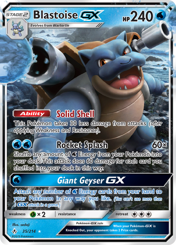 Blastoise GX (35 214) [Sun & Moon: Unbroken Bonds] Fashion