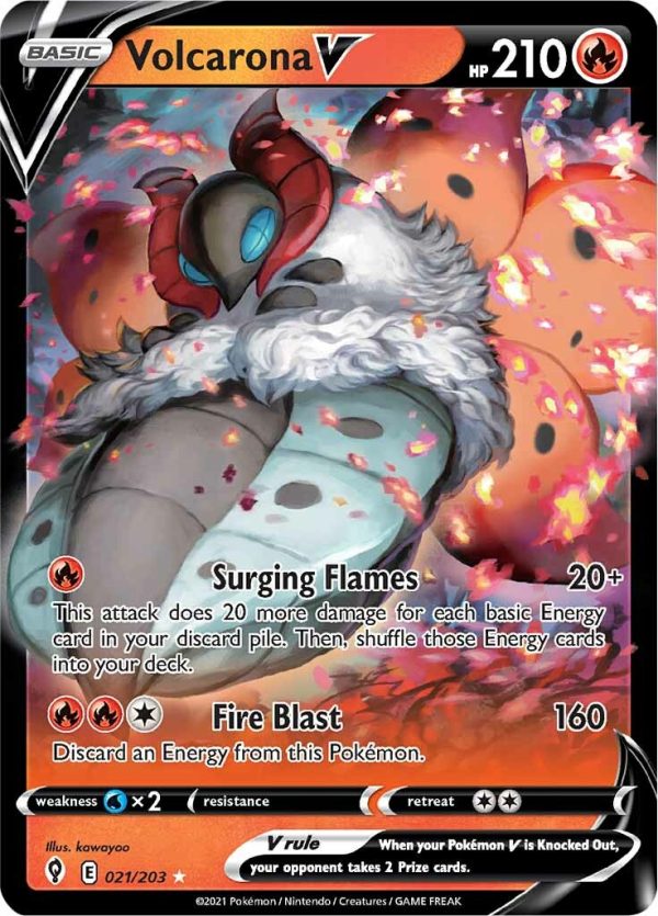 Volcarona V (021 203) [Sword & Shield: Evolving Skies] Hot on Sale