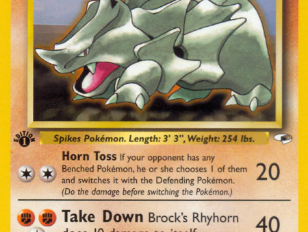 Brock s Rhyhorn (22 132) [Gym Heroes 1st Edition] For Cheap