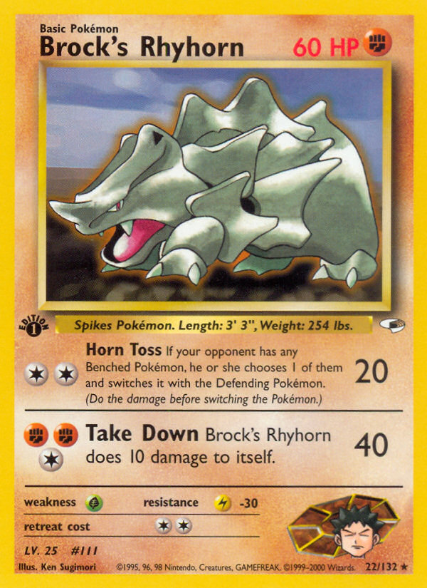 Brock s Rhyhorn (22 132) [Gym Heroes 1st Edition] For Cheap