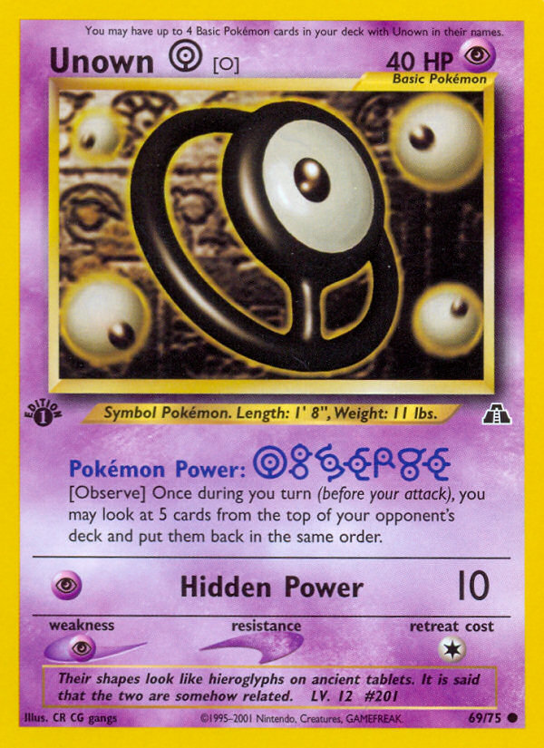 Unown [O] (69 75) [Neo Discovery 1st Edition] Fashion