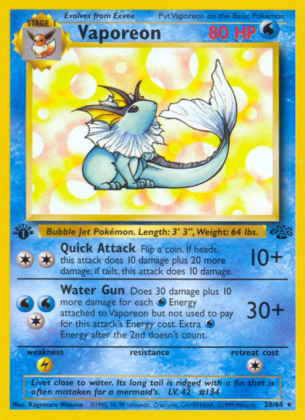 Vaporeon (28 64) [Jungle 1st Edition] Discount