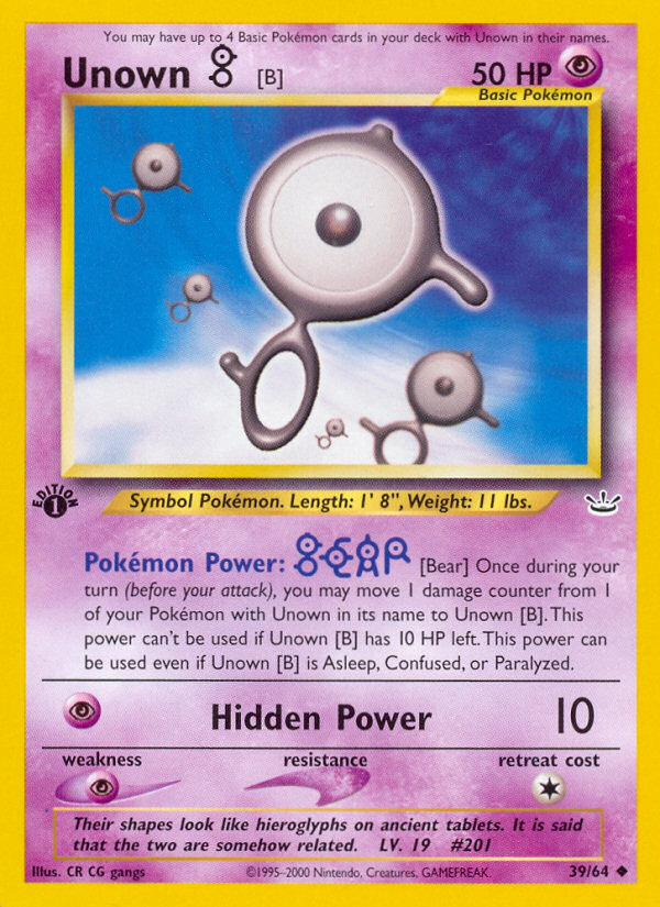 Unown [B] (39 64) [Neo Revelation 1st Edition] Online