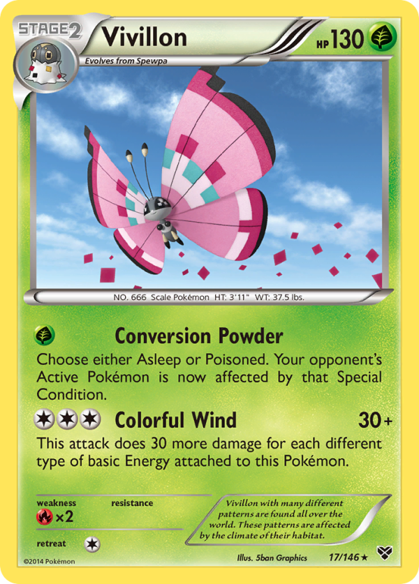 Vivillon (17 146) (Meadow Form Pink Wings) [XY: Base Set] Hot on Sale