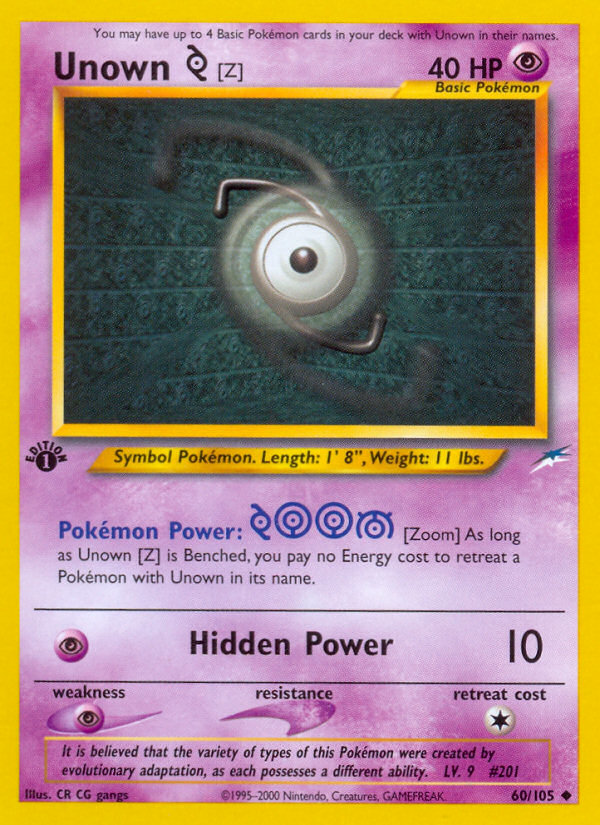 Unown [Z] (60 105) [Neo Destiny 1st Edition] Sale