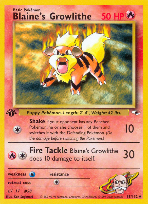 Blaine s Growlithe (35 132) [Gym Heroes 1st Edition] For Sale