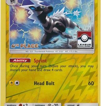 Zebstrika (82 214) (League Promo 4th Place) [Sun & Moon: Lost Thunder] Hot on Sale