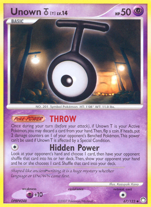 Unown T (67 123) [Diamond & Pearl: Mysterious Treasures] Cheap